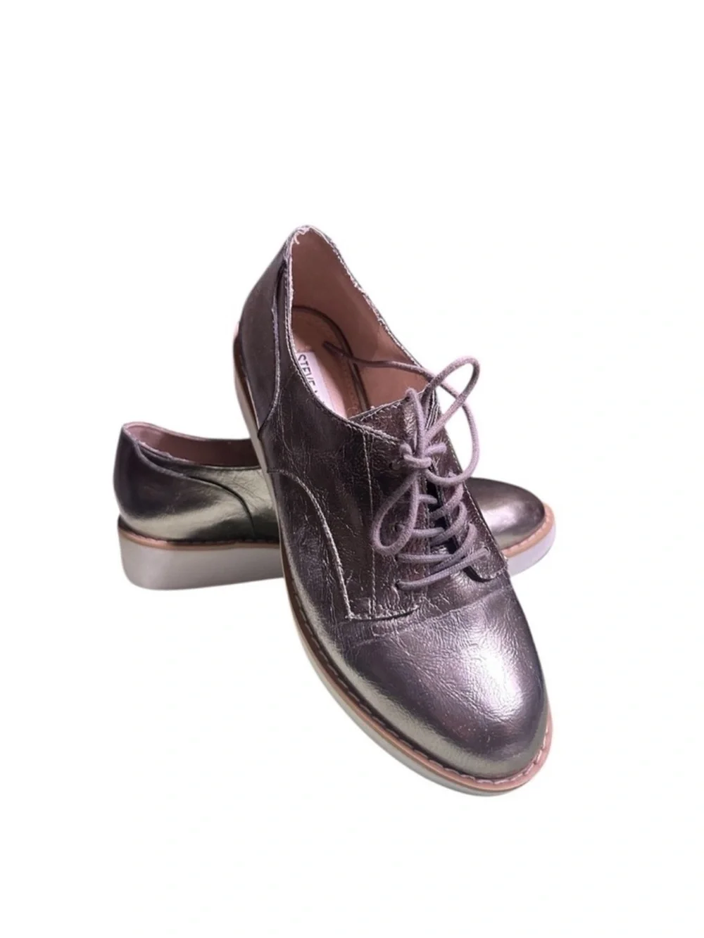 Steve Madden Women’s Metallic Platform Lace-Up Sneakers